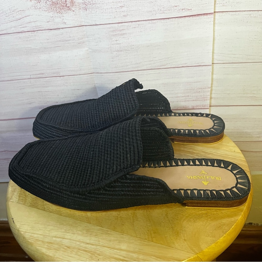 Bulibasha Black Munatas Natural‎ Material Slip On Mules Size 45